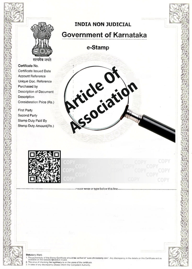 eStamp Article Of Association